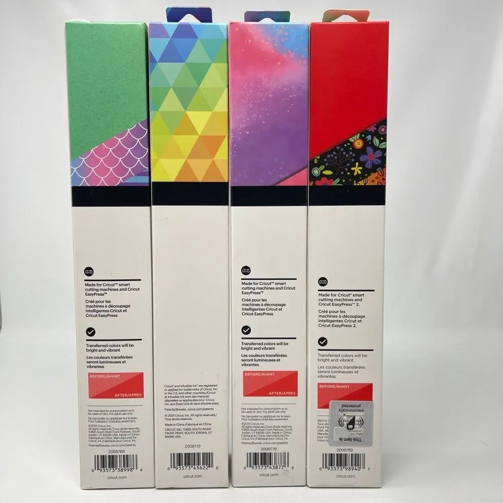 Cricut Infusible Ink Transfer Sheet Patterns Rainbow Shapes 12x12 Lot of 4 Boxes